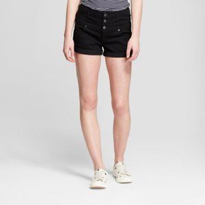 Black High Rise Triple Stack Jean Shorts Size 3